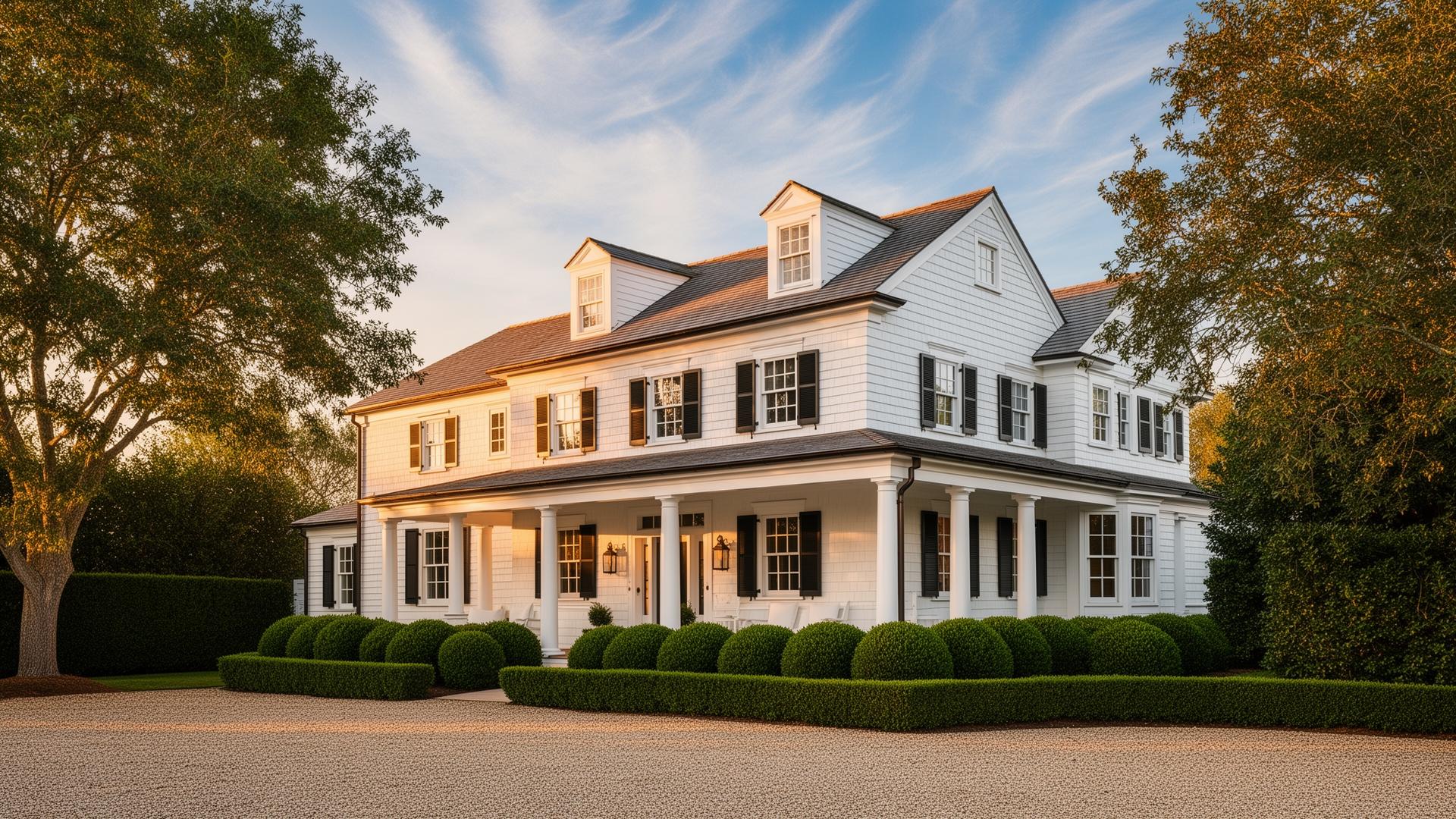 A calm, modern home at golden hour